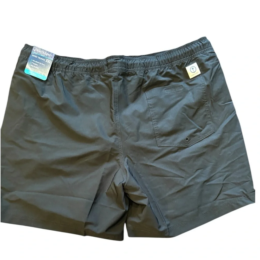 Trinity Coast Men's Swim Trunks XXL Black Drawstring 7